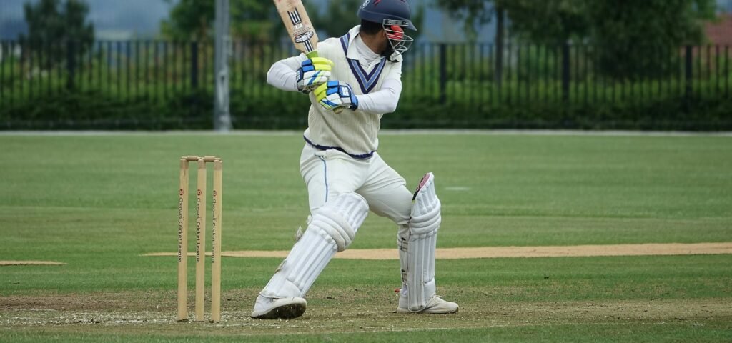 Batsman playing a cricket shot